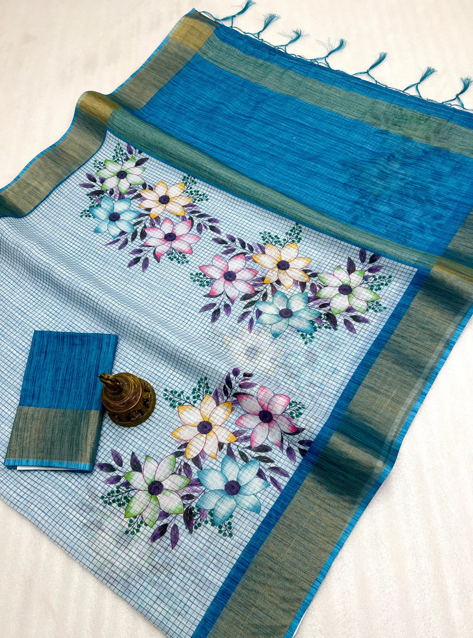 MG 547 Plain Linen Printed Designer Fancy Saree Wholesale Shop In Surat